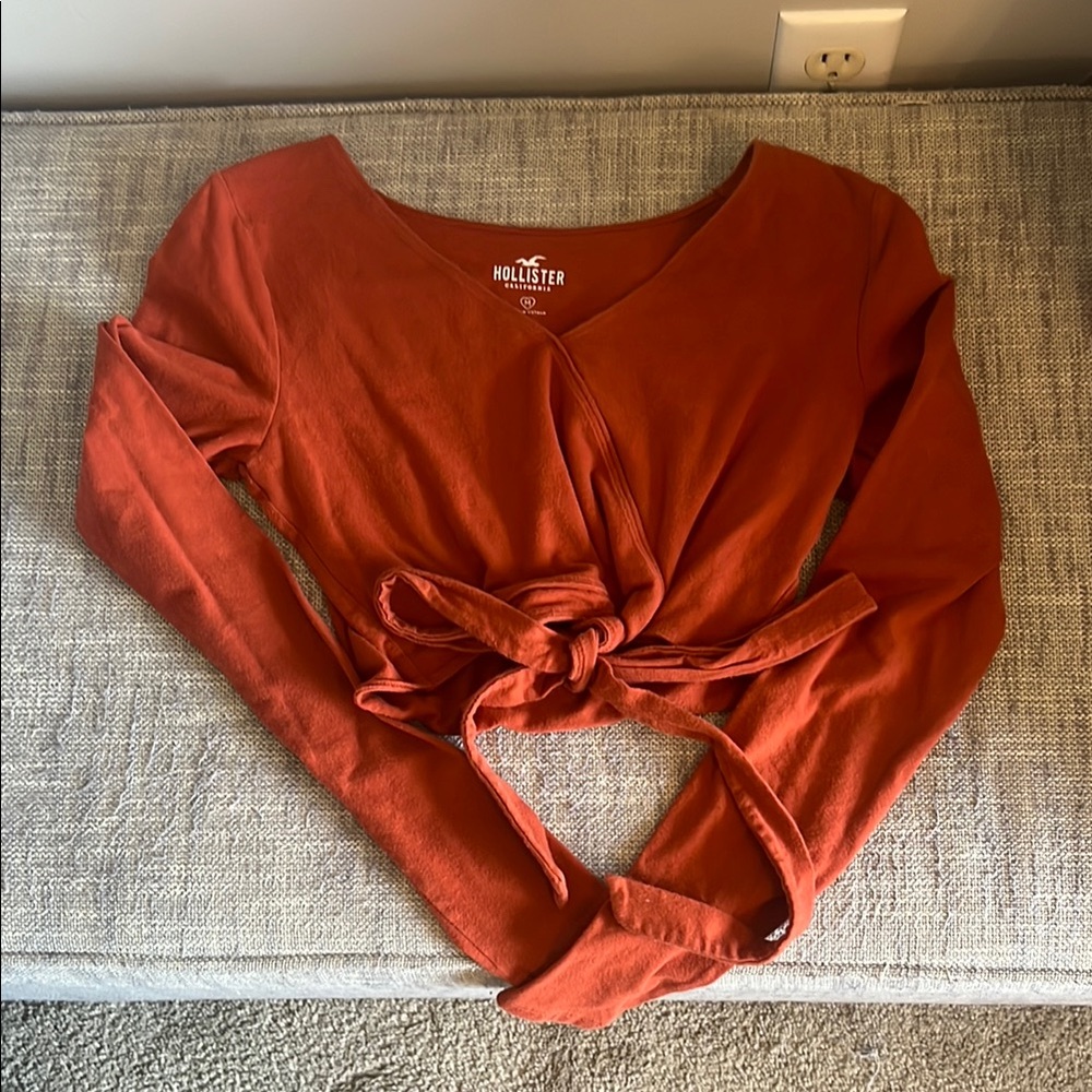 Hollister Women's Red-Orange Wrap Top